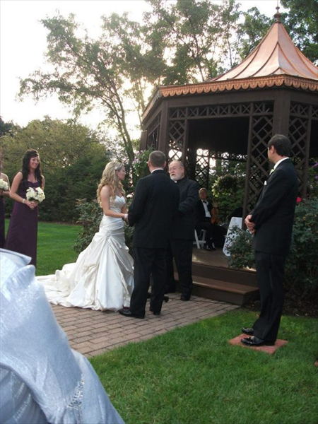 This is on of the pictures of the Reverend at the gazebo at The Dearborn Inn.