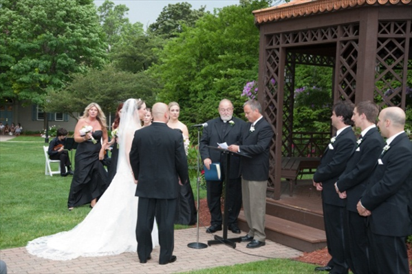 The other picture of the Reverend at the gazebo at The Dearborn Inn.