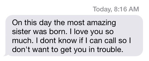 A loving text from Kyle. 