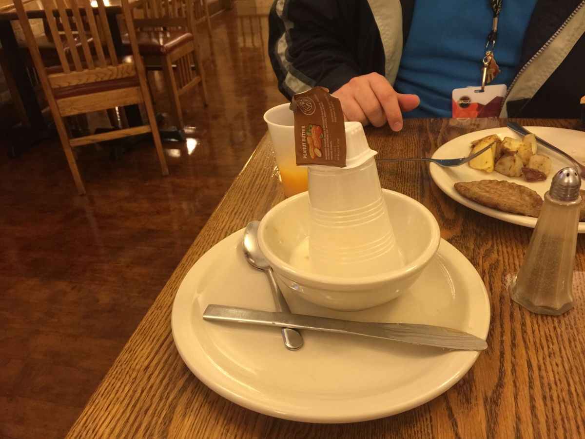 Breakfast boat the first morning.