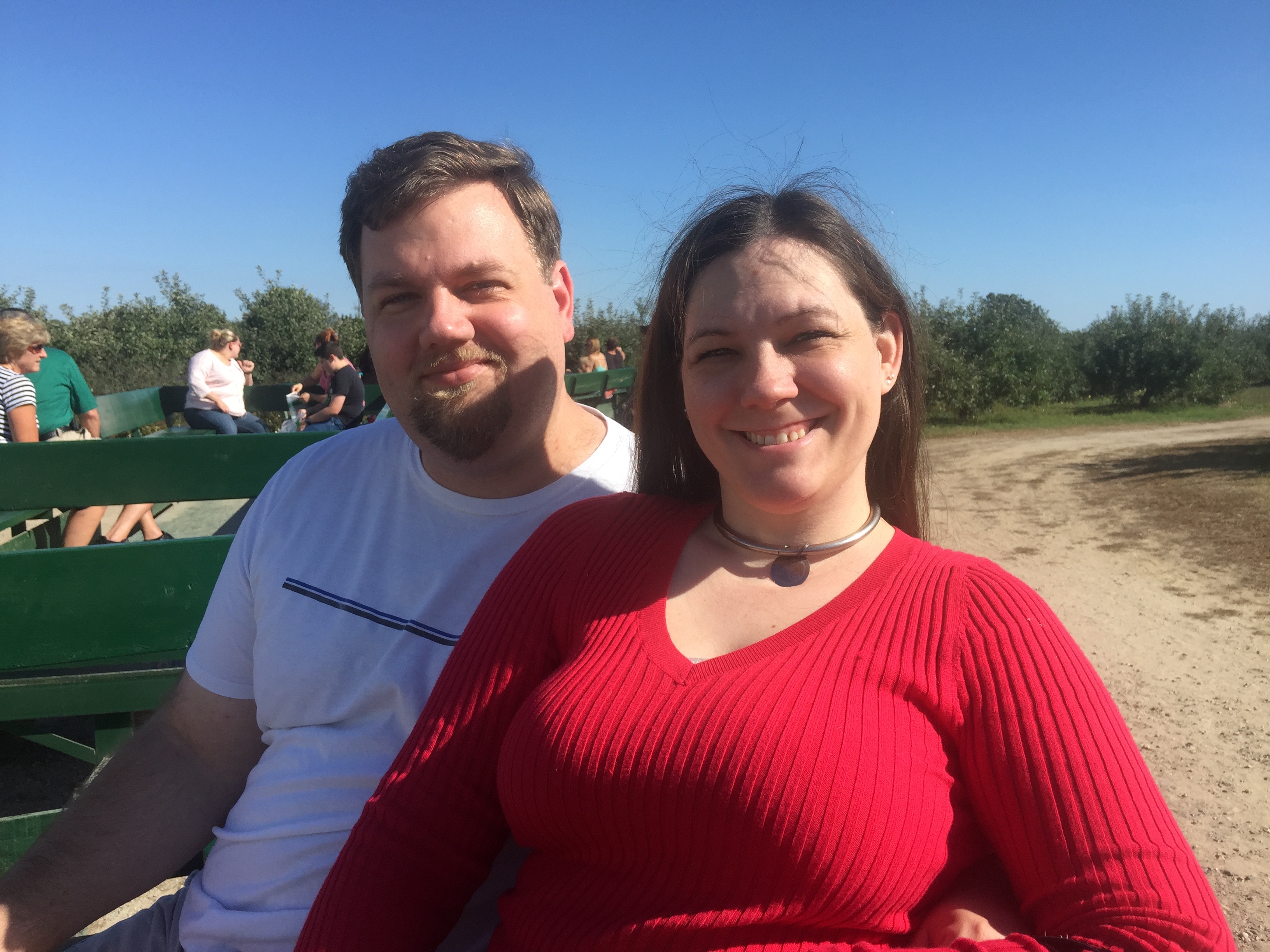 Brian and i on the tractor ride. 