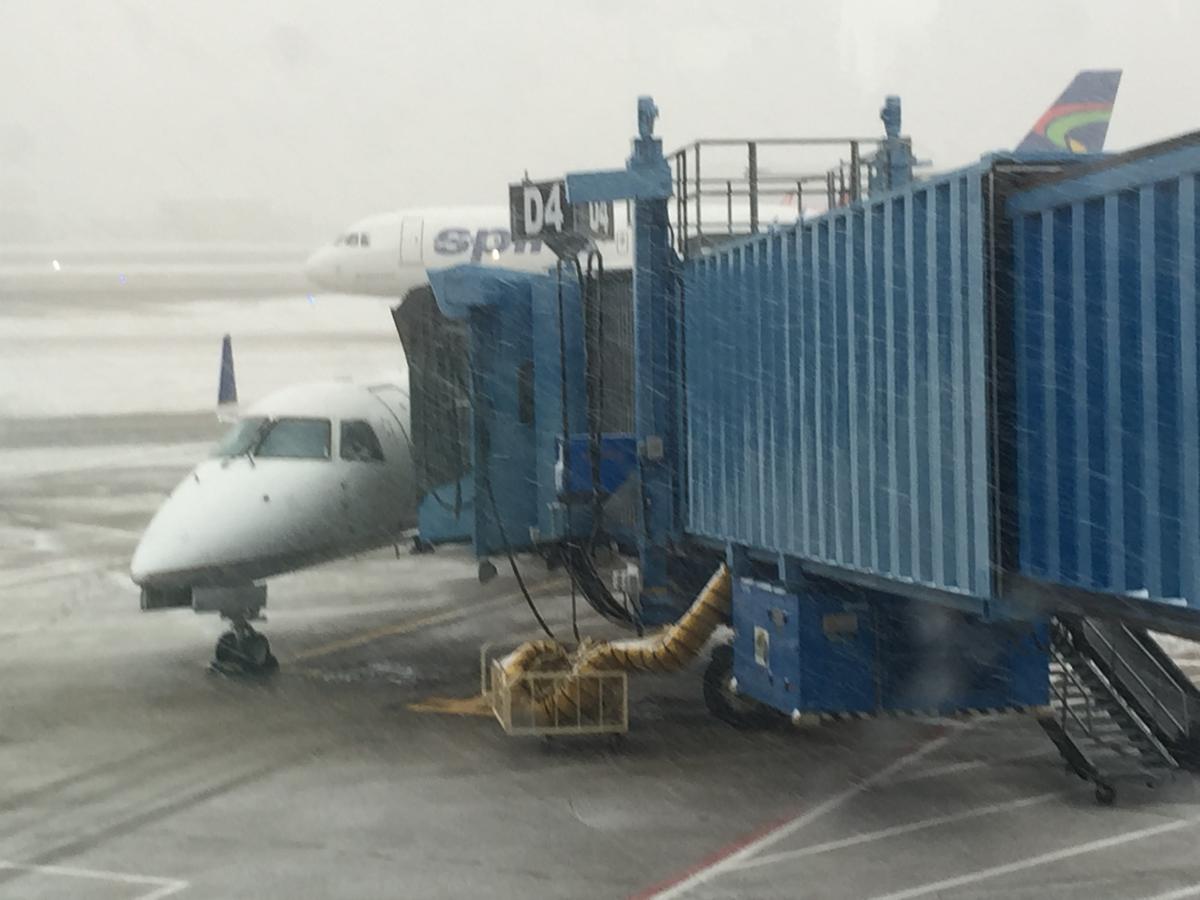 Finally snow when we leave         