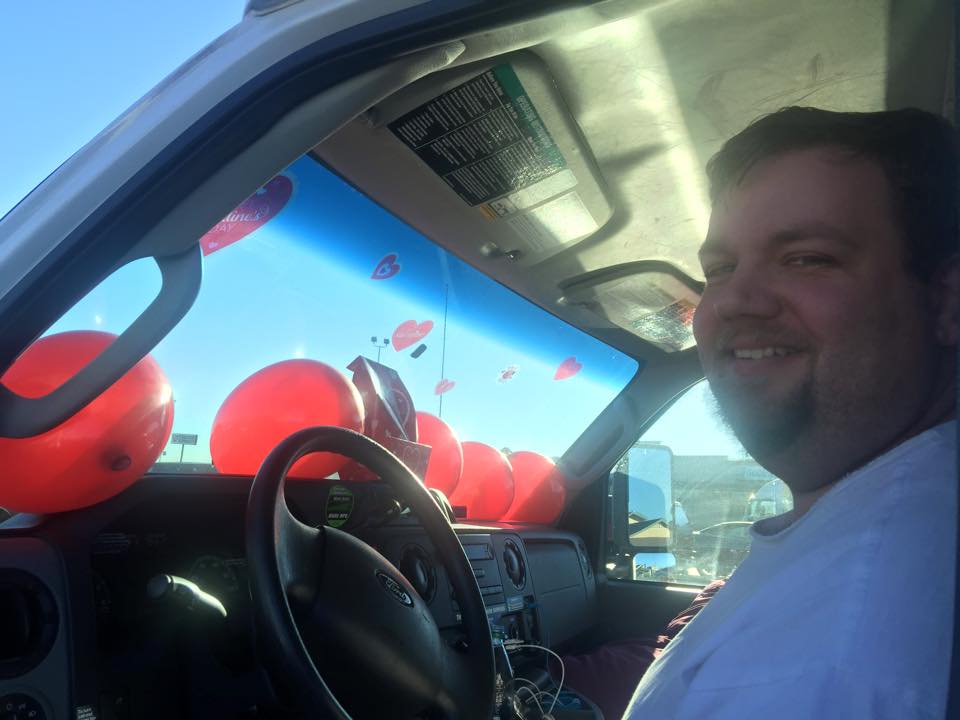 Brian's V-Day present was a decorated truck and candies       